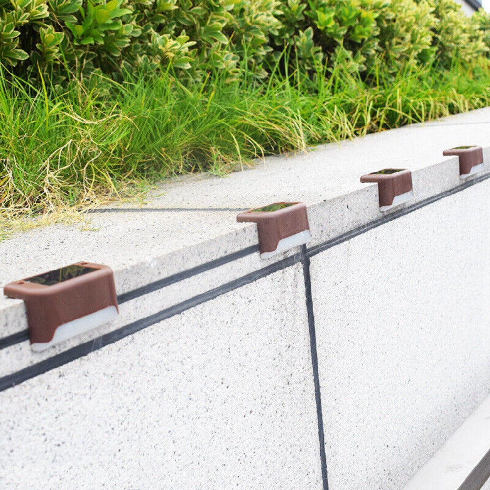 StoneSky 4Pcs Solar LED Deck Lights Outdoor Path Garden Pathway Stairs Step Fence Lamp US