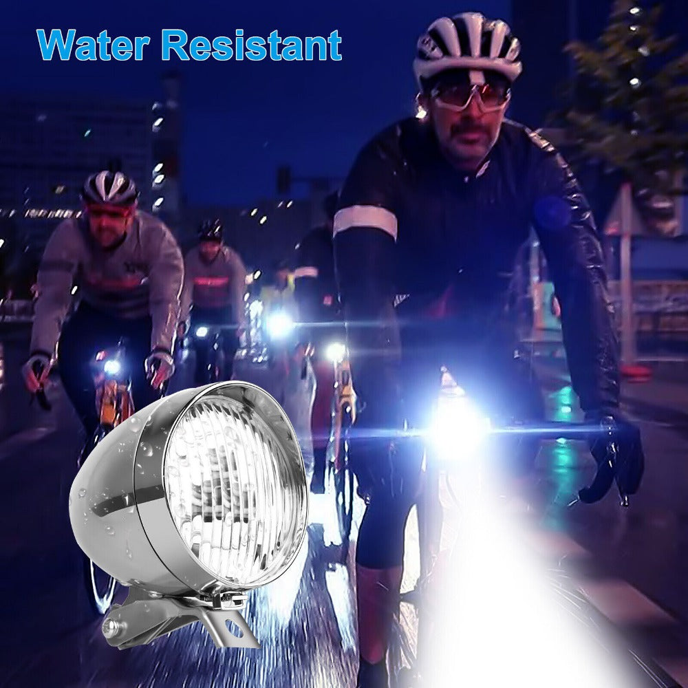 StoneSky 2Pack Classical Vintage 3-LED Bike Headlight Bicycle Retro Light Front Head Lamp