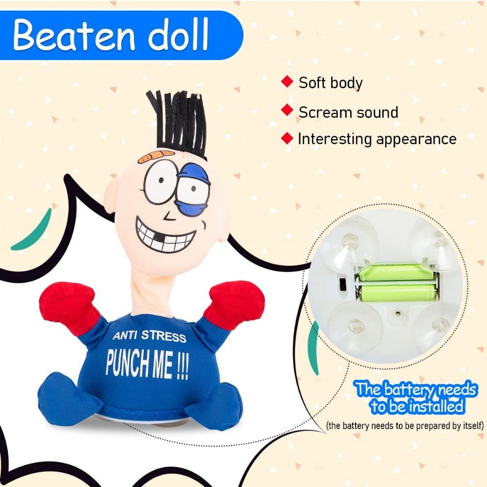 STONESKY Punch Me Toy Electric Touch Plush Vent Doll Anti Stress Toy Stuffed Figure Doll
