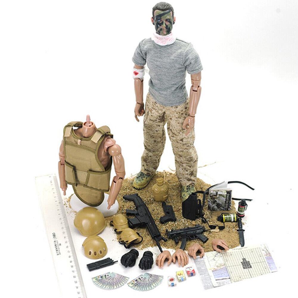 STONESKY 1:6 Scale Heroic wounded Soldier Action Figures Military Model Toys Xmas Gifts