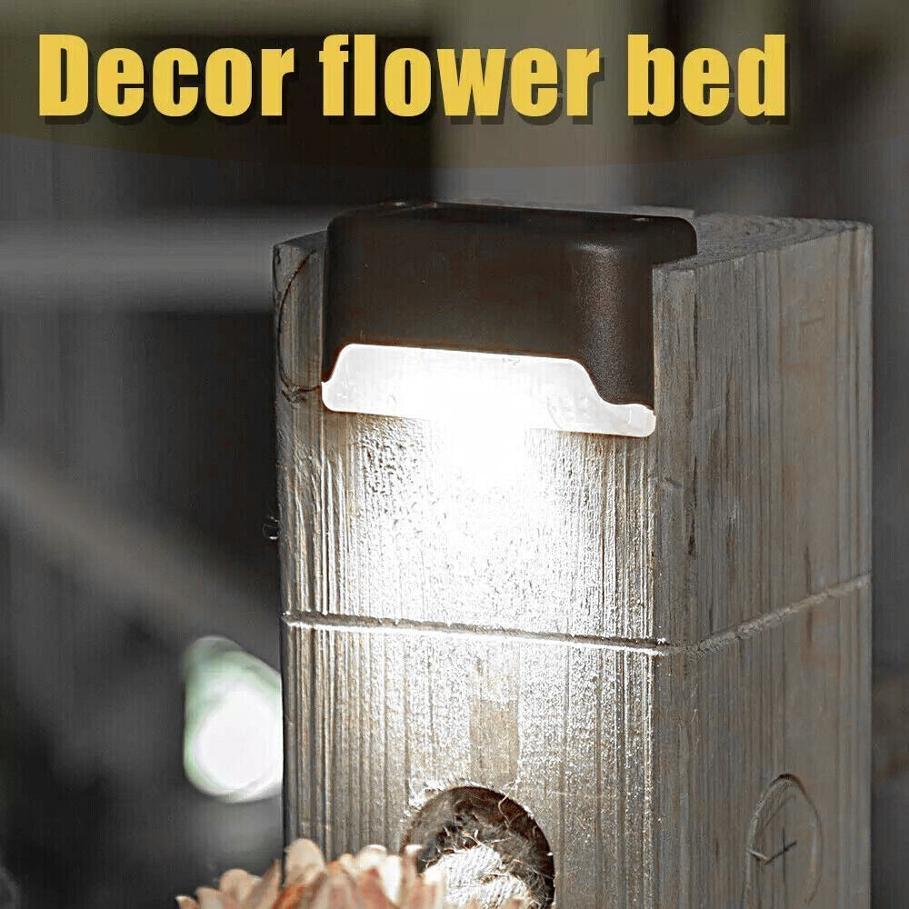 StoneSky 4x Solar LED Deck Lights Outdoor Garden Patio Railing Decks Path Lighting Brown