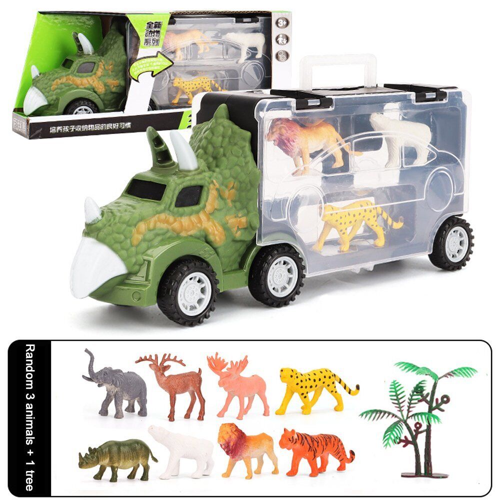 STONESKY Dinosaur Truck Toy Transport Carrier Car Set Pull Back Dinosaur Car Boys Gifts