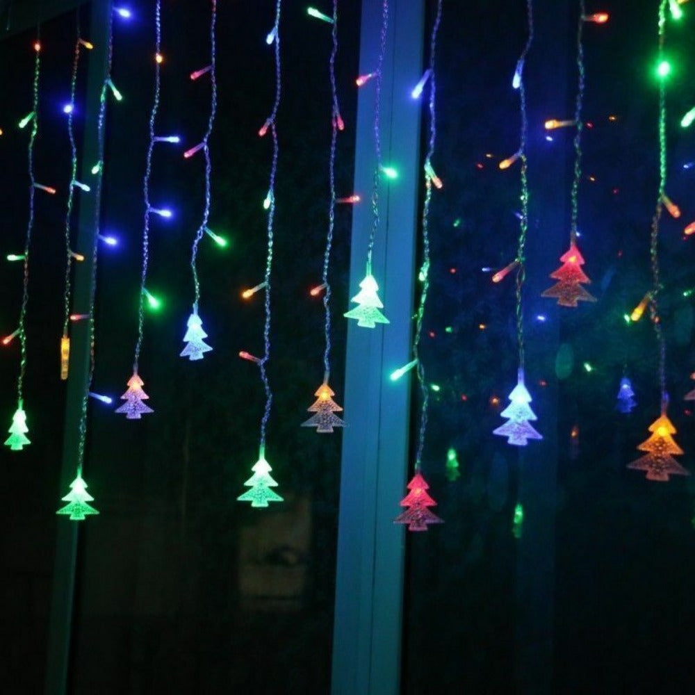STONESKY EROCK Christmas LED Curtain Window Xmas Tree String Fairy Lights Waterproof Decor Xmas-White