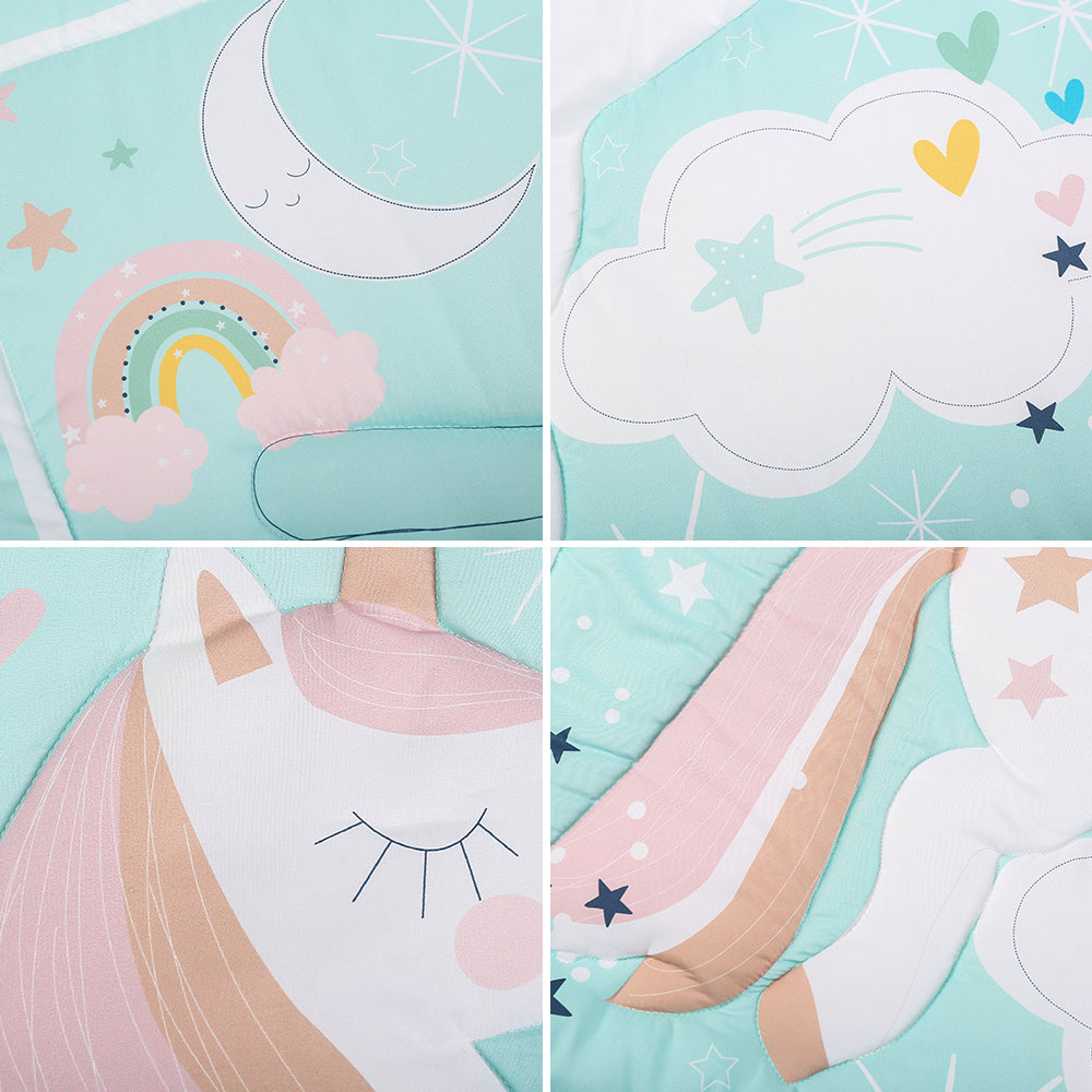 StoneSky 4PCS Baby Crib Bumper Cotton Liner Breathable Soft Cot Cradle Protector Pad Sets