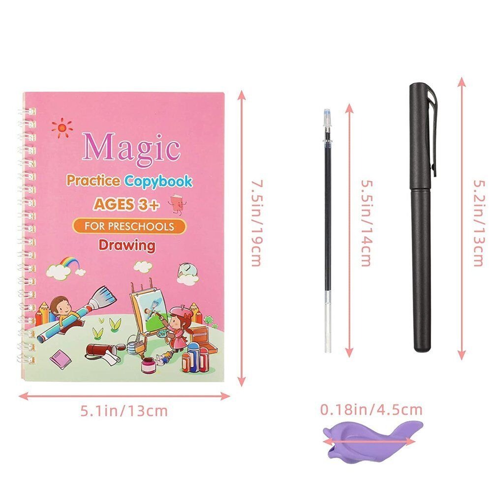 StoneSky 11/23Pc Magic Practice Copybook Number Book Set Writing Preschooler Pen Reusable