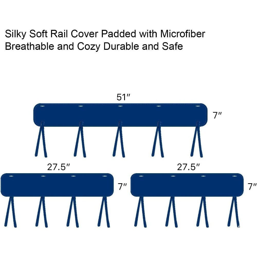 StoneSky 3 Pack Baby Crib Rail Cover Protector Safe Teething Guard Wrap for Standard Crib
