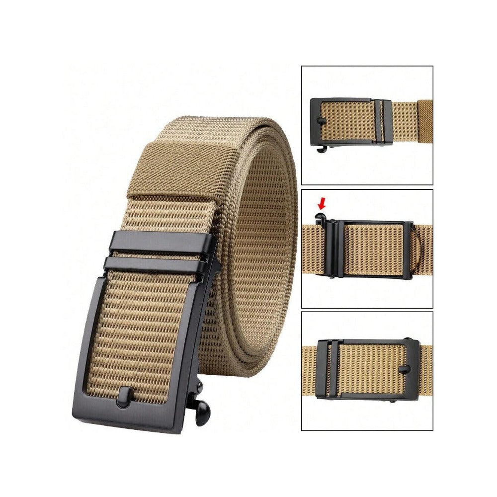 STONESKY 49.2'' Tactical Belt Alloy Buckle Canvas Adjustable Belt Quick Release Gun Belt