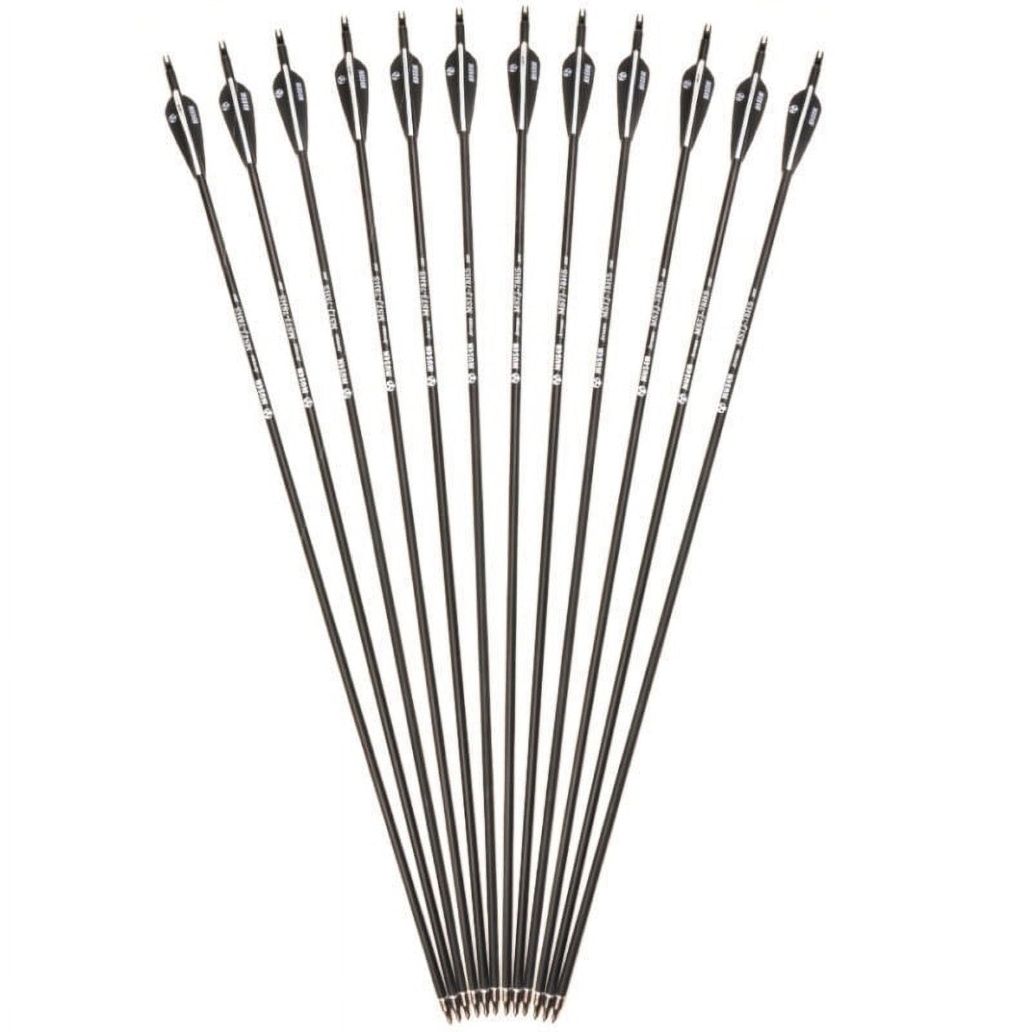 12pcs 30" Carbon Arrows Spine 500 OD 7.8mm Screw Tips Hunting Archery for Recurve&Compound Bow