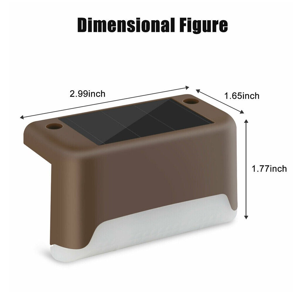 StoneSky 4x Solar LED Deck Lights Outdoor Garden Patio Railing Decks Path Lighting Brown