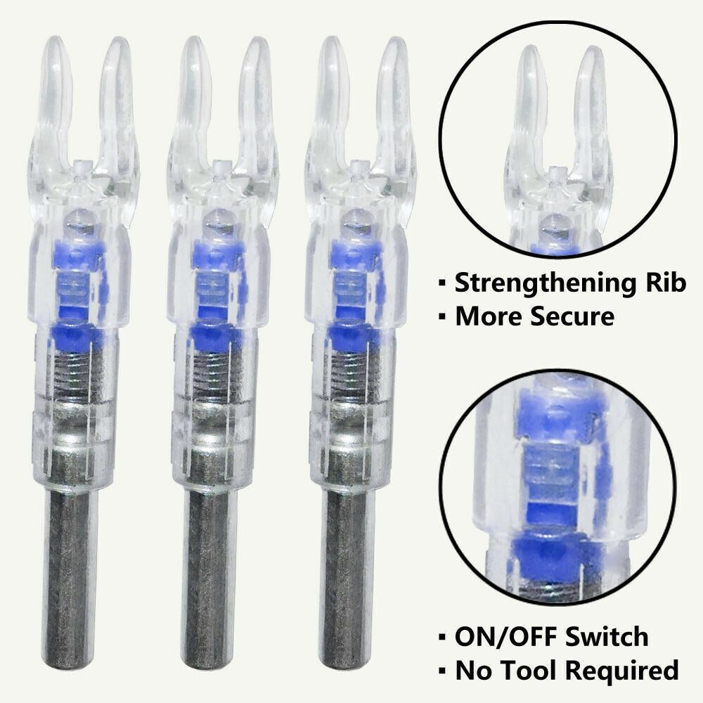 6PCS Archery Led Lighted Nocks for Arrows with .244"/6.2mm Inside Diameter Hunt