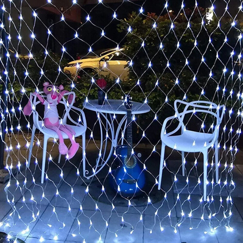 STONESKY Solar LED Net Mesh Curtain Light Fairy String Light Christmas Wedding Decor Lamp