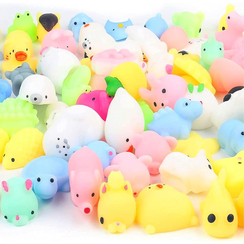 STONESKY Squeeze Toy 100 Pack, Kawaii Squishies Toys Kids Party Favors, Bulk Animal Stress Relief Toys for Boys & Girls Birthday Party, Classroom Prizes, Halloween Basket Stuffers,Christmas Gifts