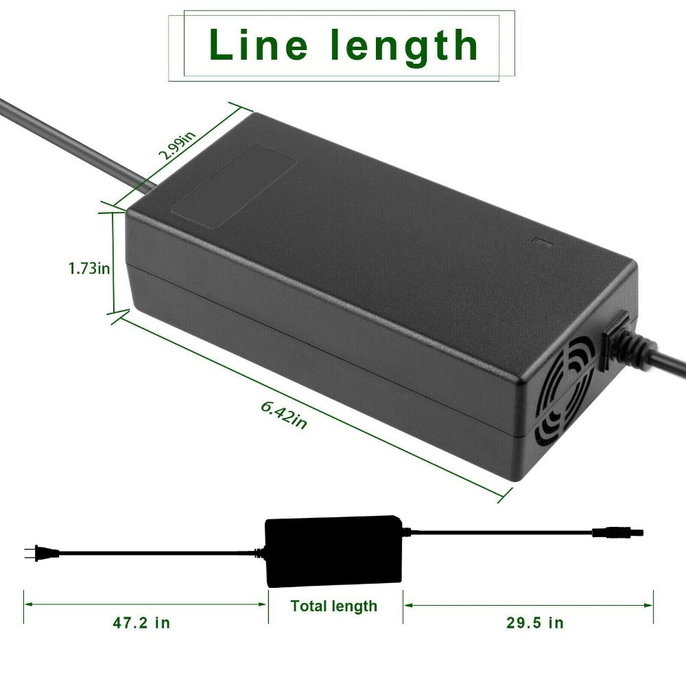 StoneSky 48V 54.6V 2A 13S Electric Bike Ebike Li-ion Battery Charger DC 5.5x2.1mm Plug US