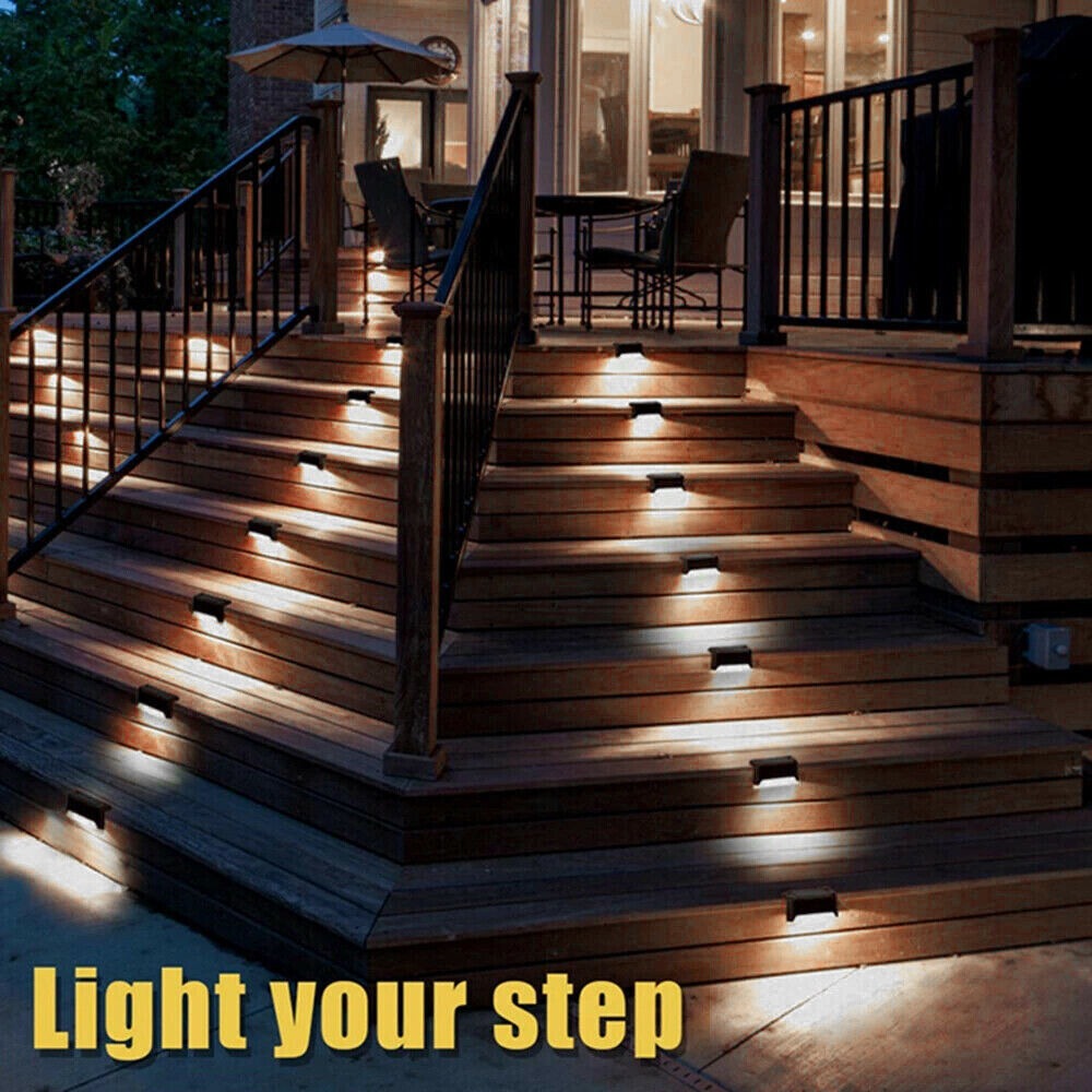 StoneSky 4x Solar LED Deck Lights Outdoor Garden Patio Railing Decks Path Lighting Brown