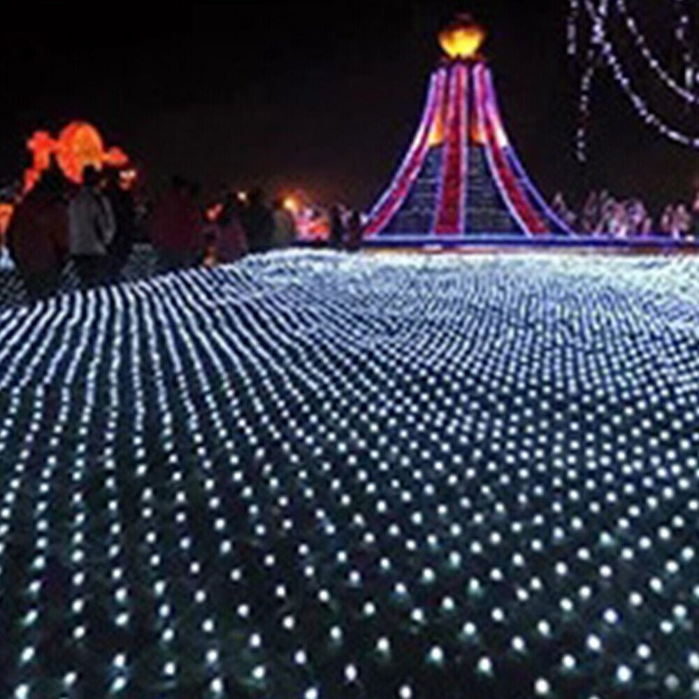 STONESKY Solar LED Net Mesh Curtain Light Fairy String Light Christmas Wedding Decor Lamp
