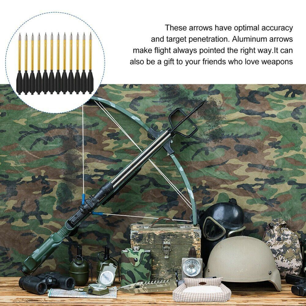 STONESKY 12Pcs 6.3" Crossbow Bolts Aluminum Arrow For 50 &80 lb Pistol Crossbow Archery