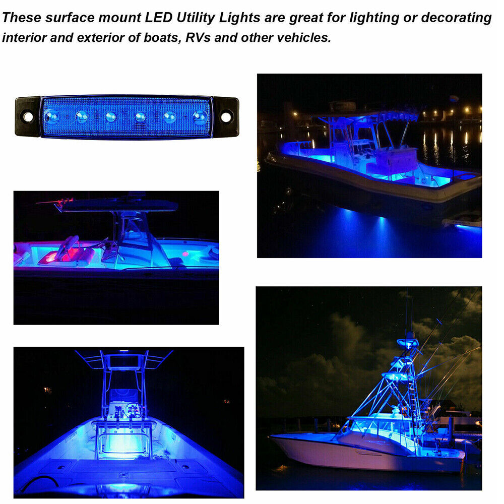 STONESKY 4 Pack LED Marine Boat Deck Courtesy Lights Waterproof Blue Stern Transom Lights