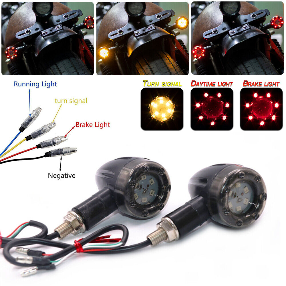 StoneSky Motorcycle LED Bullet Red Brake Blinker Turn Signal Tail Light For Harley HONDA