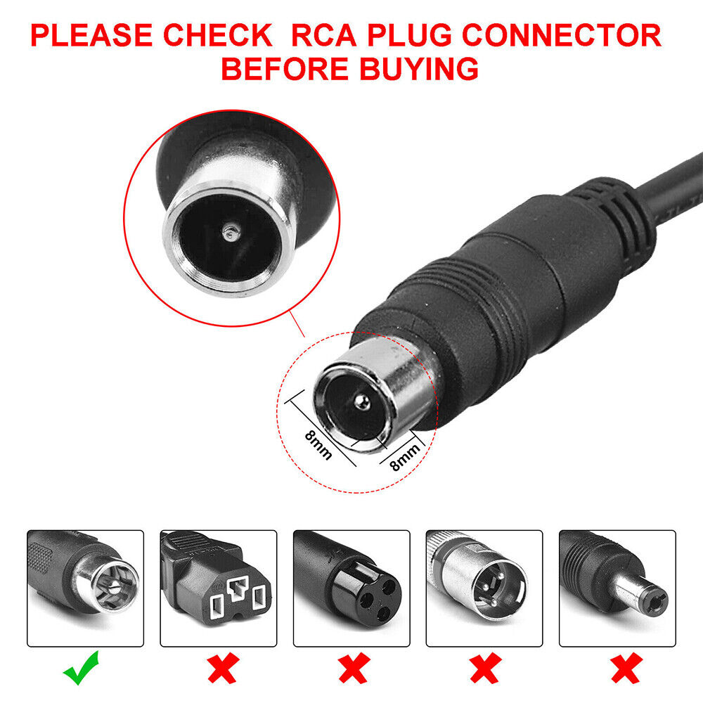 StoneSky 67.2V 2A Li-ion Battery 60V Electric Bicycle Adapter Charger RCA 8mm Lotus Plug