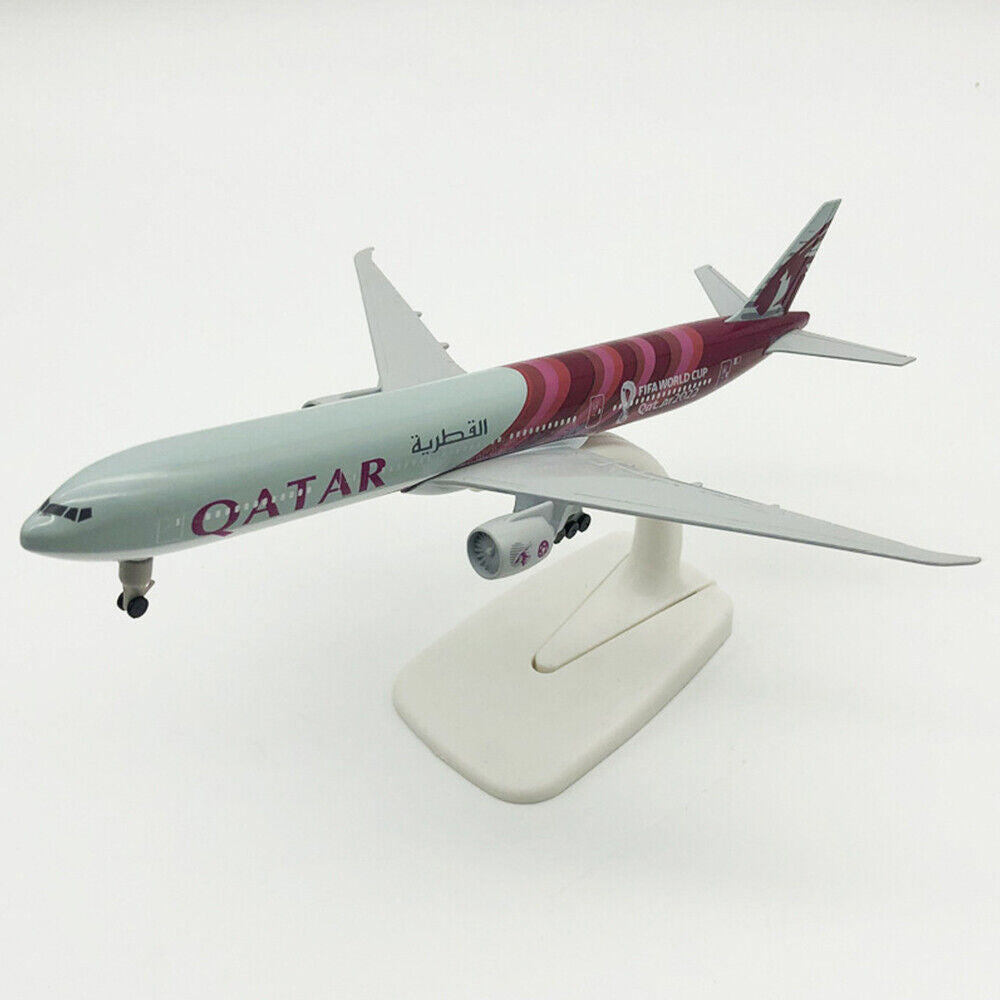 StoneSky Alloy Metal QATAR Airways Boeing B777 Airplane Model Plane Aircraft 20cm +Holder