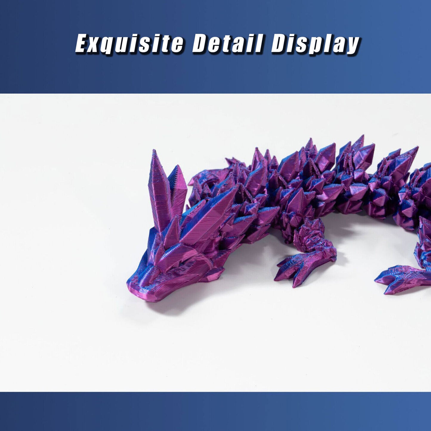 STONESKY 3D Printed Dragon Crystal Articulated Dragon Fish Tank Adults Fidget Desktop Toy