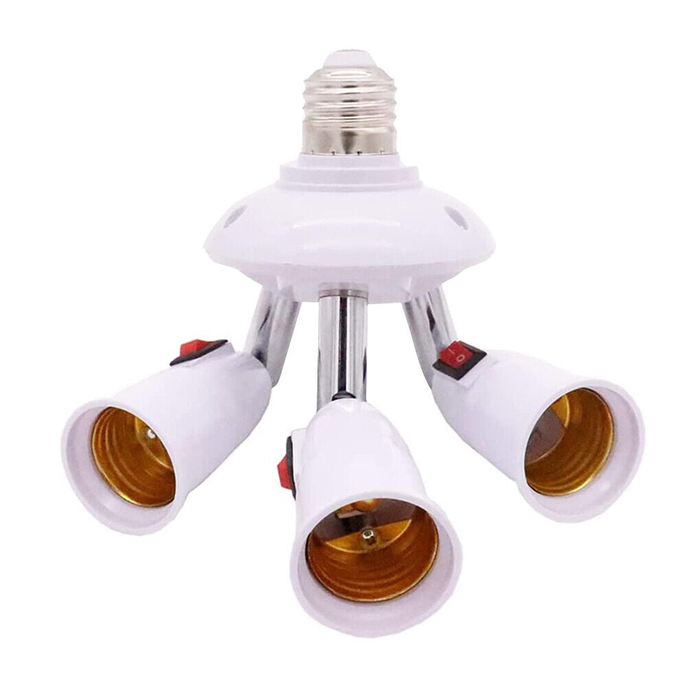 StoneSky E26/E27 Light Bulb Socket Splitter Adjustable Bulbs Socket Connector with Switch