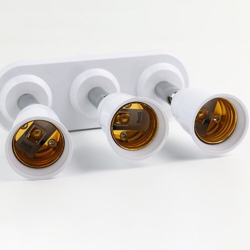 3 in 1 Light Socket Splitter E26 E27 Adapter Converter Horizontal 360°Adjustable