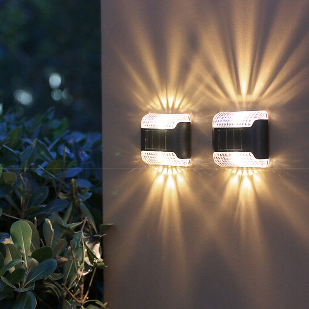 StoneSky 4PCS Solar Led Lights Outdoor Waterproof Garden Wall Fence Yard Warm White Lamps