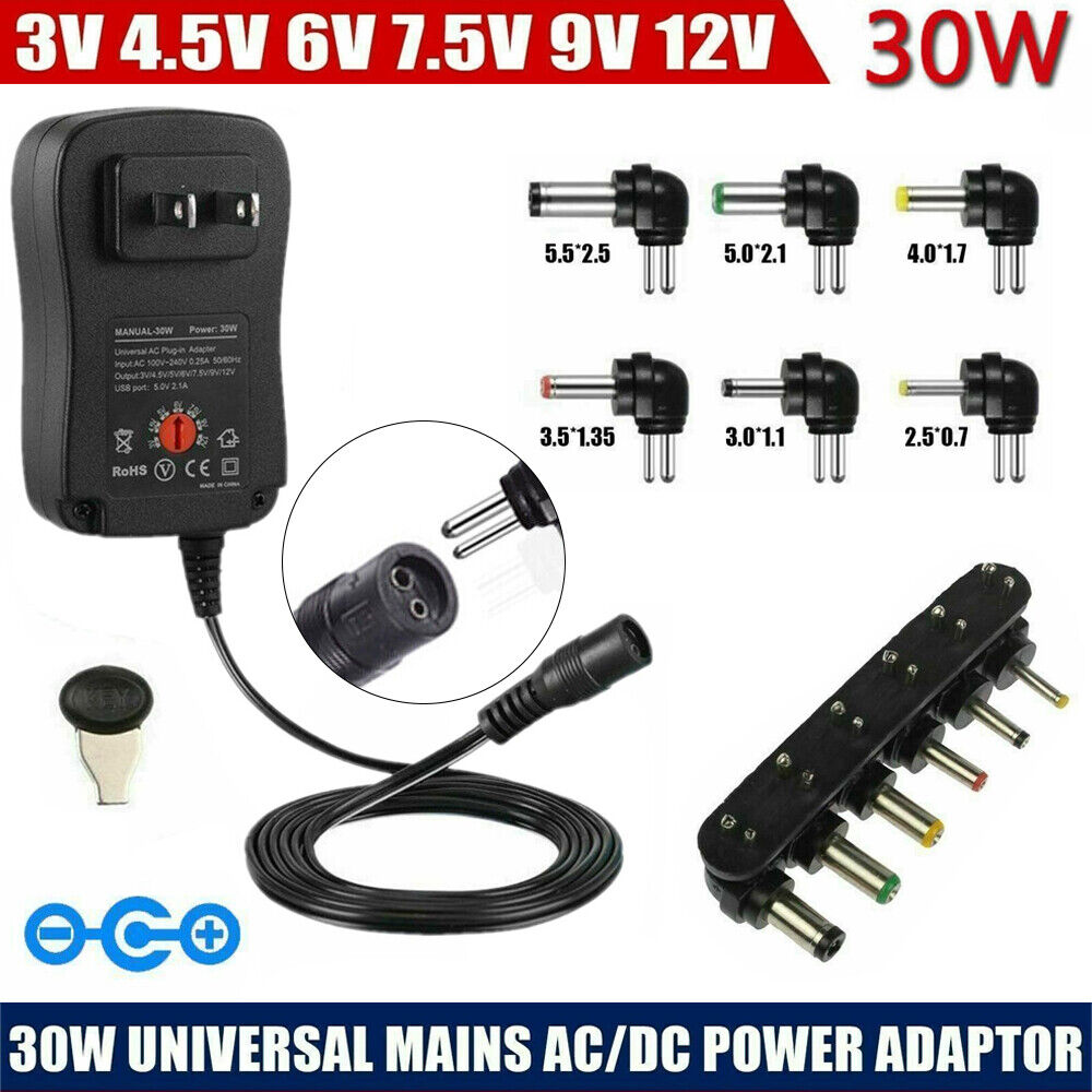 STONESKY 30W Universal AC Adapter 3V 4.5V 5V 6V 7.5V 9V 12V DC Switching Power Supply