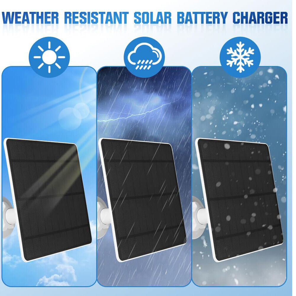 StoneSky 5W 5V Solar Panel Charger for Outdoor Security Camera Micor USB,USB,DC 3.5 mm