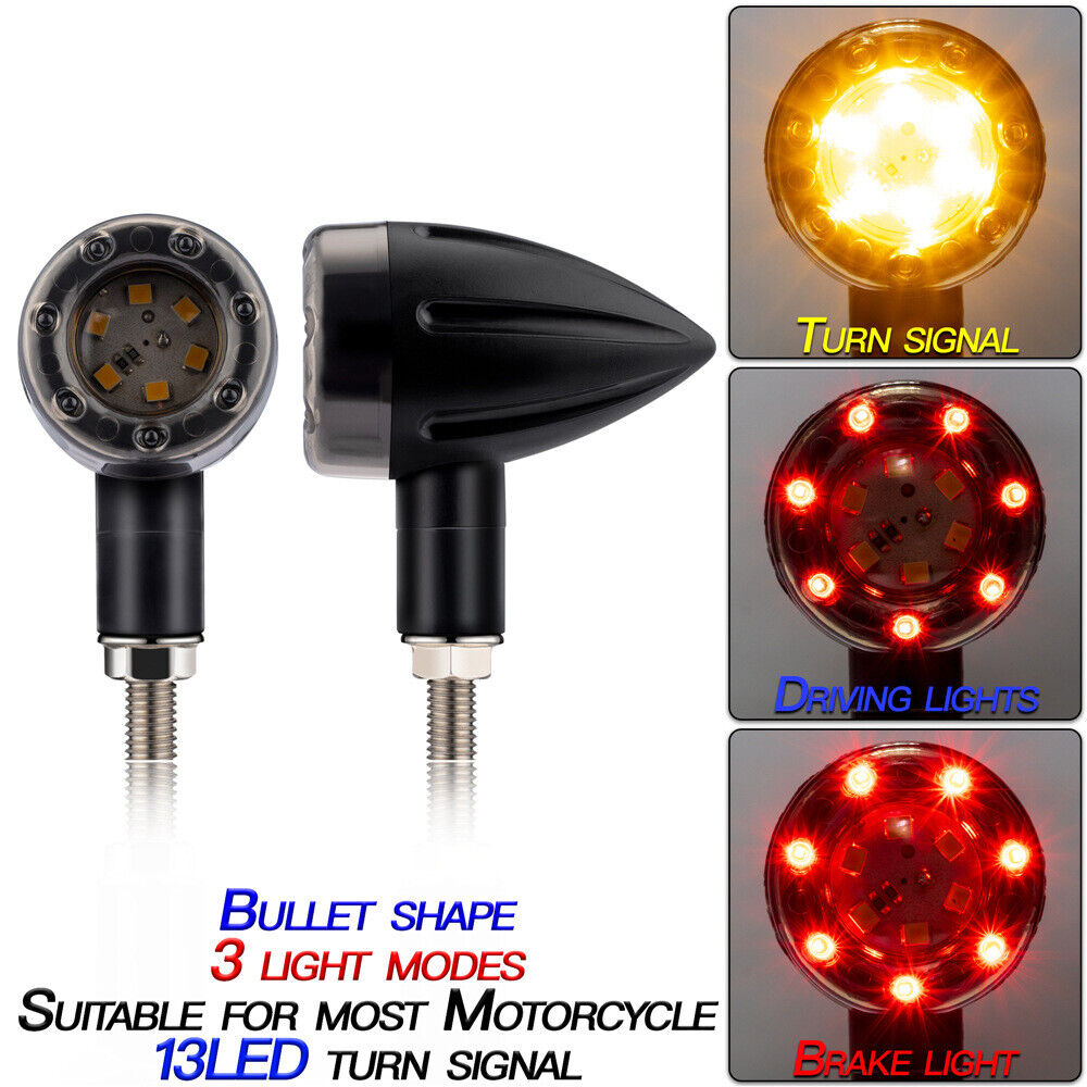 StoneSky Motorcycle LED Bullet Red Brake Blinker Turn Signal Tail Light For Harley HONDA