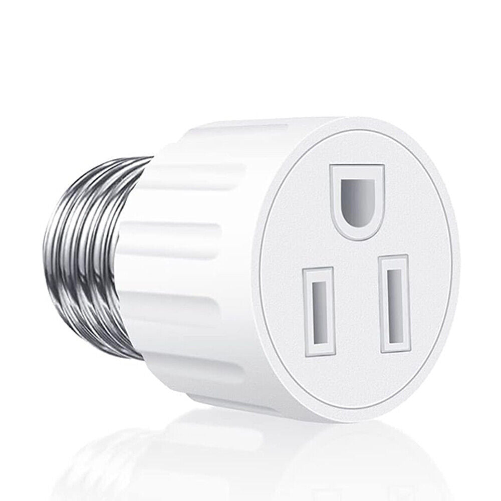 StoneSky Light Socket to Plug Adapter 3 Prong E26/ E27 Light Bulb Outlet Adapter Screw in