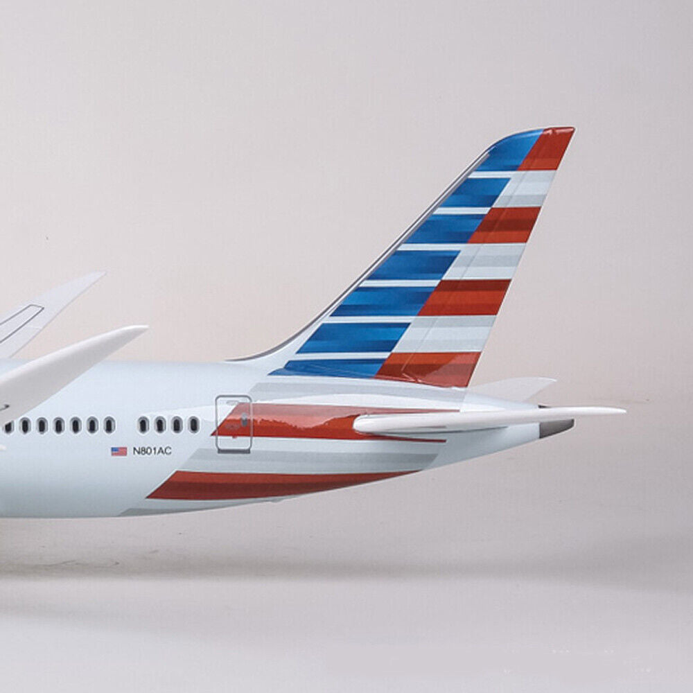 StoneSky 1:130 American Airlines Boeing 787 Airplane Model Ornament W/ LED Light Wheel