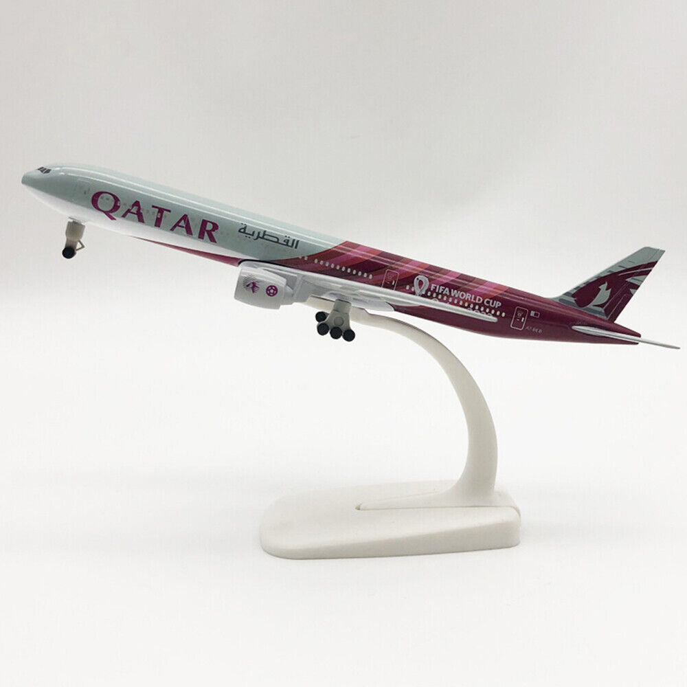 StoneSky Alloy Metal QATAR Airways Boeing B777 Airplane Model Plane Aircraft 20cm +Holder