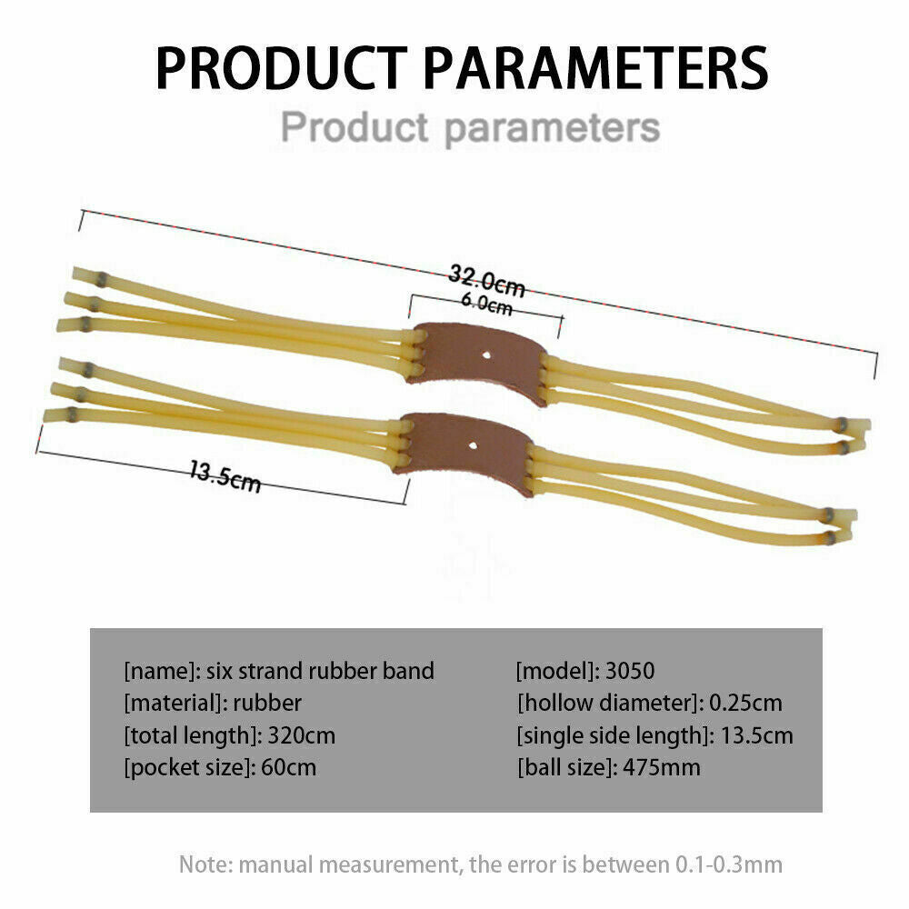 StoneSky 5X Six Strips Rubber Slingshot Replacement Bands for Catapult Slingshot Hunting