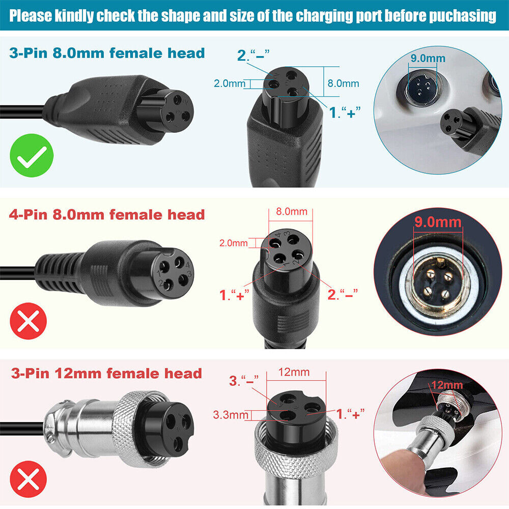 STONESKY Charger 42V 2A Adapter Power Supply for Balancing Electric Scooter Hoverboard