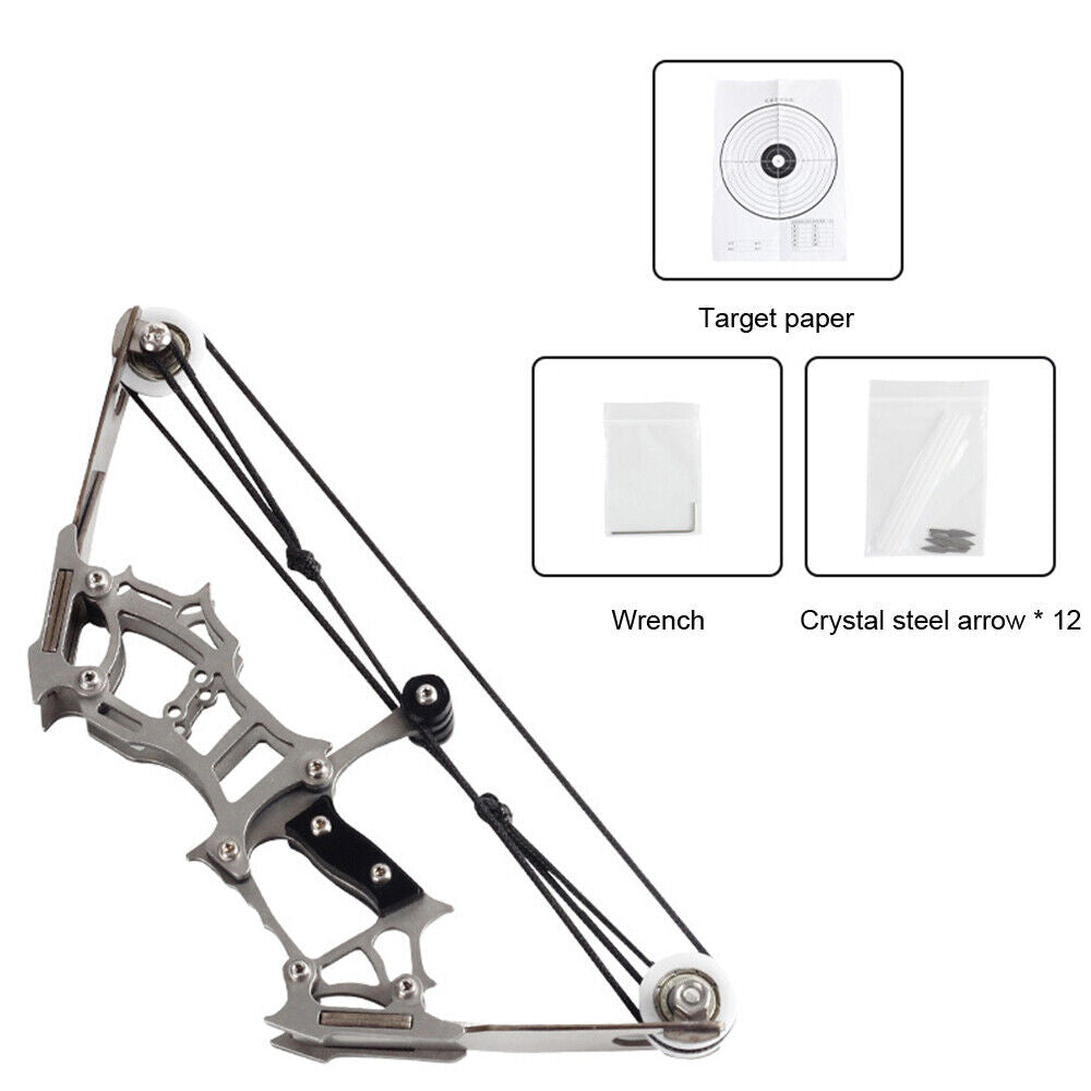 StoneSky 6" Mini Compound Bow and Arrows Kit Target Shooting Archery Pocket Bow Toy Gifts