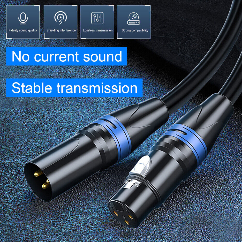 StoneSky 10ft 3Pin XLR Shielded Male to Female Balanced Microphone Cable Audio Cable Cord