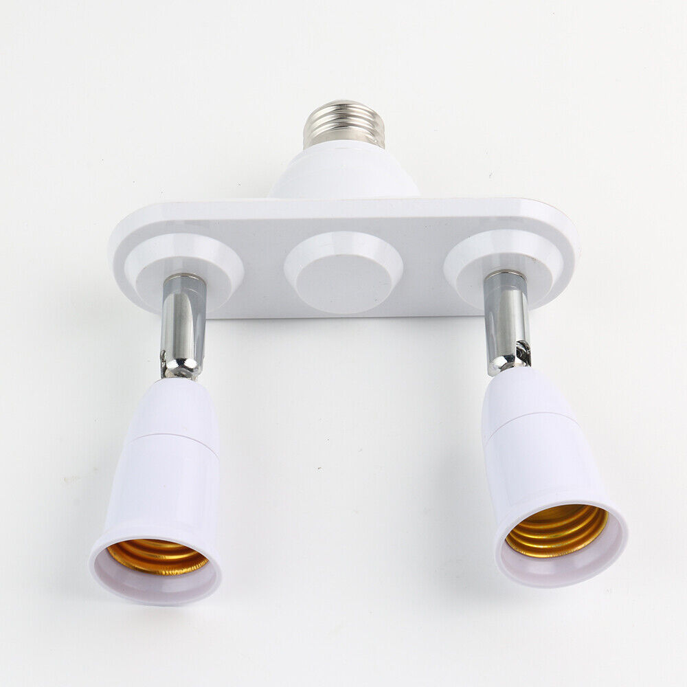 2 in 1 Light Socket Splitter E26 E27 Adapter Converter Horizontal 360°Adjustable