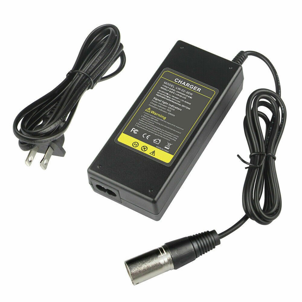 STONESKY 42V 2A Adapter Power Supply For 36V E-Bike Balance Scooter Battery 3Pin XLR Male