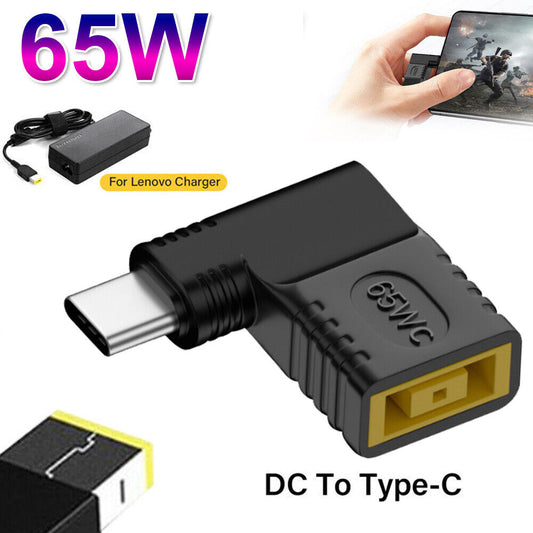 STONESKY 90 Degree 65W USB C Type C To  Slim Square Power Charger Adapter Converter