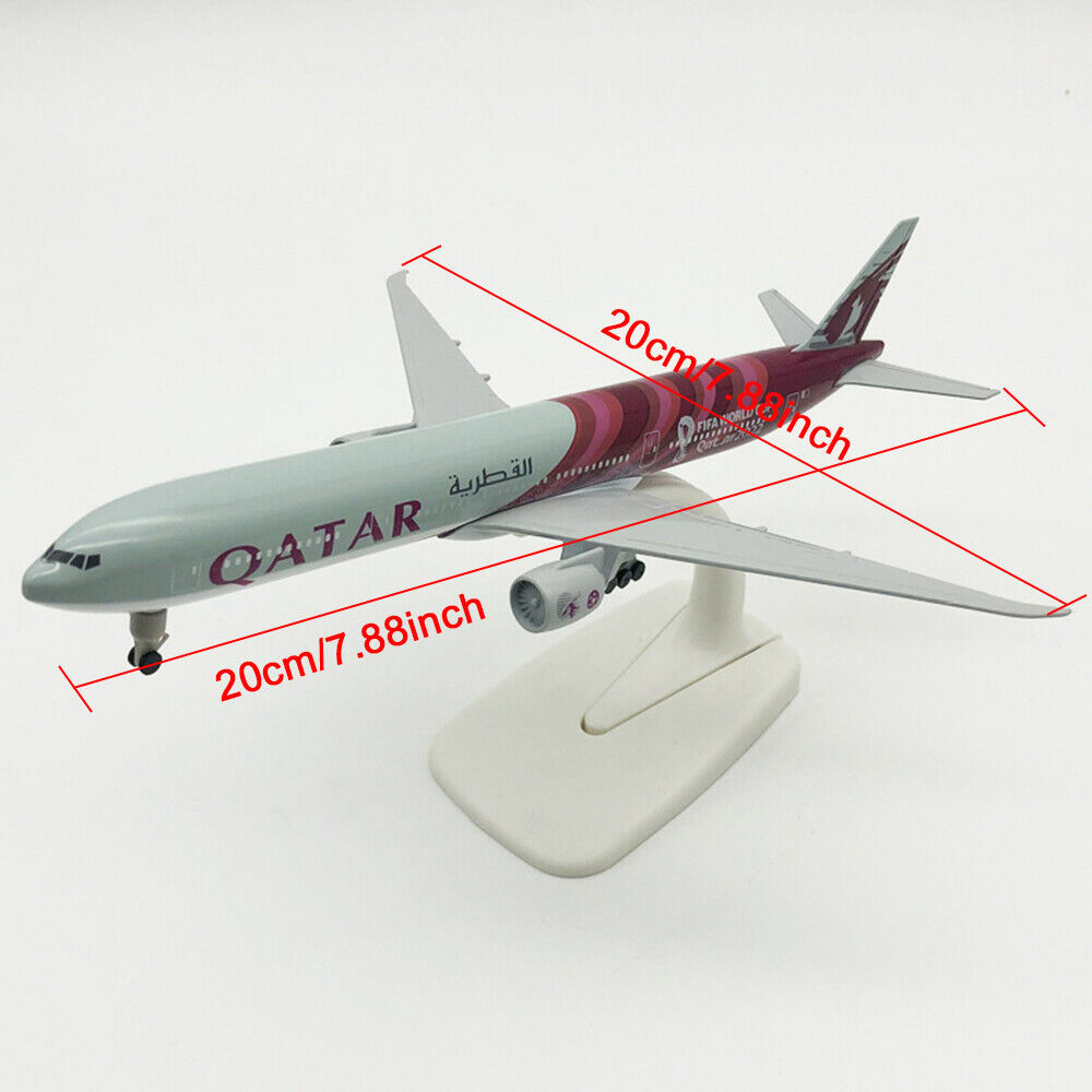 StoneSky Alloy Metal QATAR Airways Boeing B777 Airplane Model Plane Aircraft 20cm +Holder