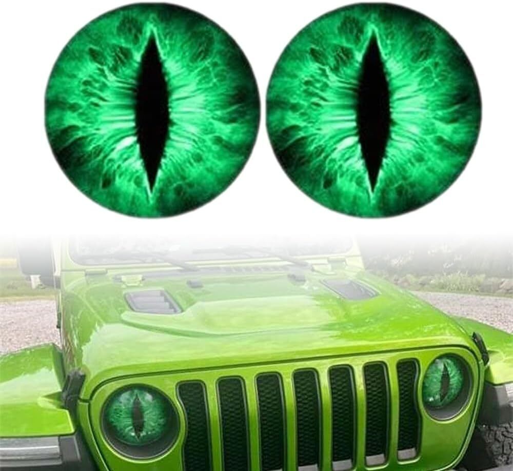 1 Pair Beast Eyes Headlight Decals 3D Stickers Eyeball Truck Car Headlight Decal