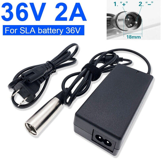 STONESKY 42V Adapter Charger for 36V 2A Lead Acid Battery Razor MX500 MX650 3Pin Male XLR