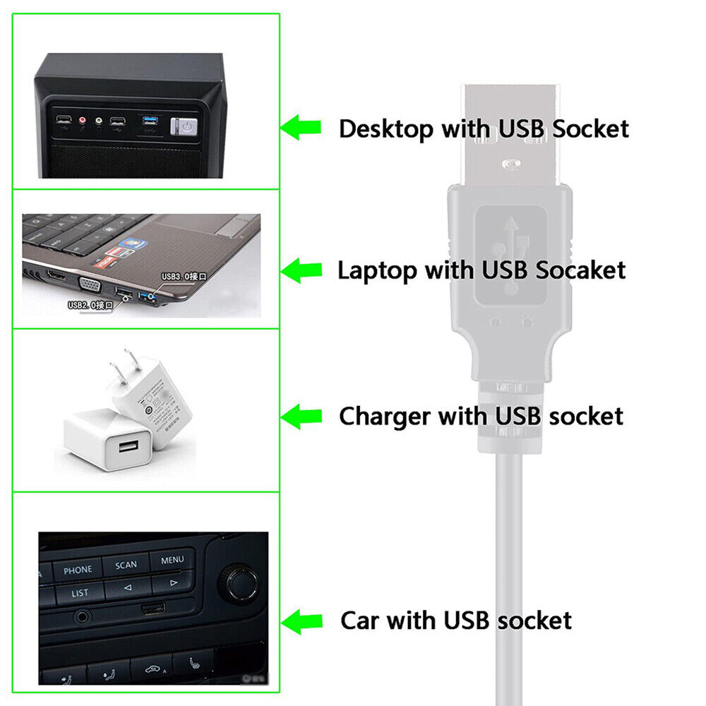 StoneSky DC 5V To 12V Power Supply USB to 5.5 x 2.1mm Jack Plug Charger Cable With 8 Tips