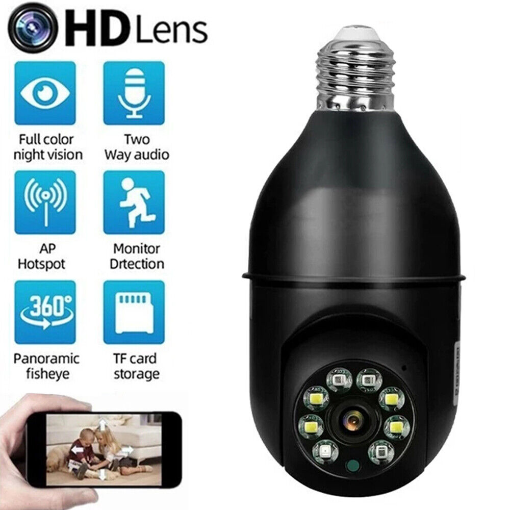 StoneSky 360° Panoramic Wireless WiFi IP Camera E27 Light Bulb 1080P HD Security Camera