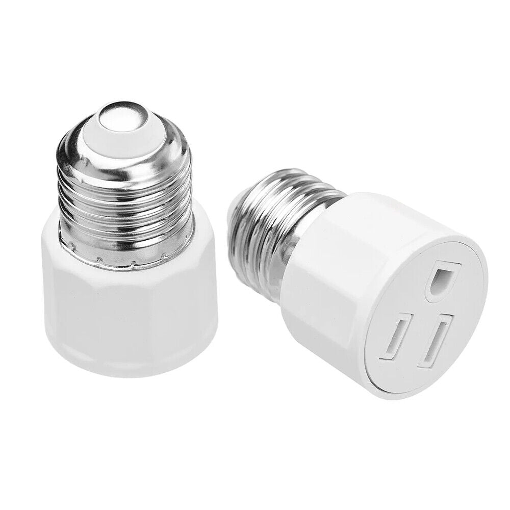 StoneSky Light Socket to Plug Adapter 3 Prong E26/ E27 Light Bulb Outlet Adapter Screw in