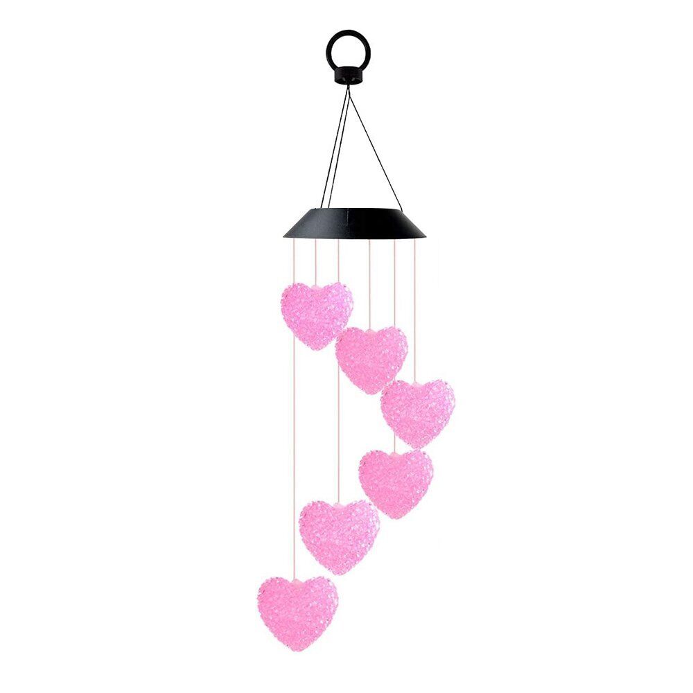 StoneSky Solar Wind Chimes Lights LED Color-changing Yard Garden Night Lights Decor Heart