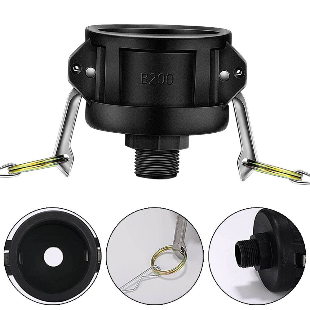 StoneSky 275 330 Gallon IBC Tote Water Tank Drain Adapter 2"Cam Lock for Garden Hose 3/4"