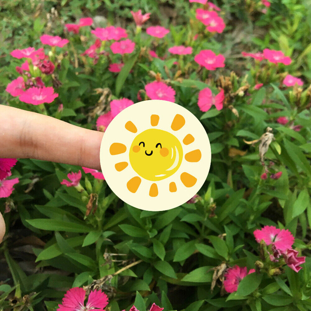 STONESKY 500Pcs 1" Thank You Stickers 4 Design Round Sunshine Smile Label Stickers Roll